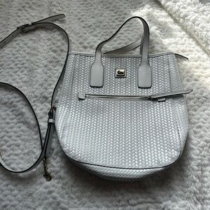 Elegant White Woven Tote Bag